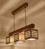 Lyon 3 Lights Beige Solid Wood Linear Chandelier Cluster Hanging Light