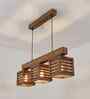 Lyon 3 Lights Brown Solid Wood Linear Chandelier Cluster Hanging Light