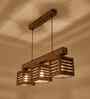 Lyon 3 Lights Brown Solid Wood Linear Chandelier Cluster Hanging Light