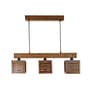 Lyon 3 Lights Brown Solid Wood Linear Chandelier Cluster Hanging Light