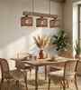 Lyon 3 Lights Brown Solid Wood Linear Chandelier Cluster Hanging Light