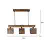 Lyon 3 Lights Brown Solid Wood Linear Chandelier Cluster Hanging Light
