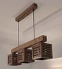 Lyon 3 Lights Brown Solid Wood Linear Chandelier Cluster Hanging Light