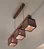 Lyon 3 Lights Brown Solid Wood Linear Chandelier Cluster Hanging Light