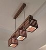 Lyon 3 Lights Brown Solid Wood Linear Chandelier Cluster Hanging Light