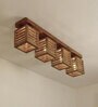 Lyon 4 Lights Brown Solid Wood Flush Mounted Ceiling Light