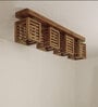 Lyon 4 Lights Brown Solid Wood Flush Mounted Ceiling Light