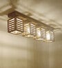 Lyon 4 Lights Brown Solid Wood Flush Mounted Ceiling Light