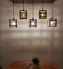 Lyon 5 Lights Brown Solid Wood Linear Chandelier Cluster Hanging Light