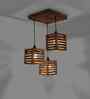 Lyon Brown Solid Wood Cluster Hanging Light