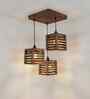 Lyon Brown Solid Wood Cluster Hanging Light