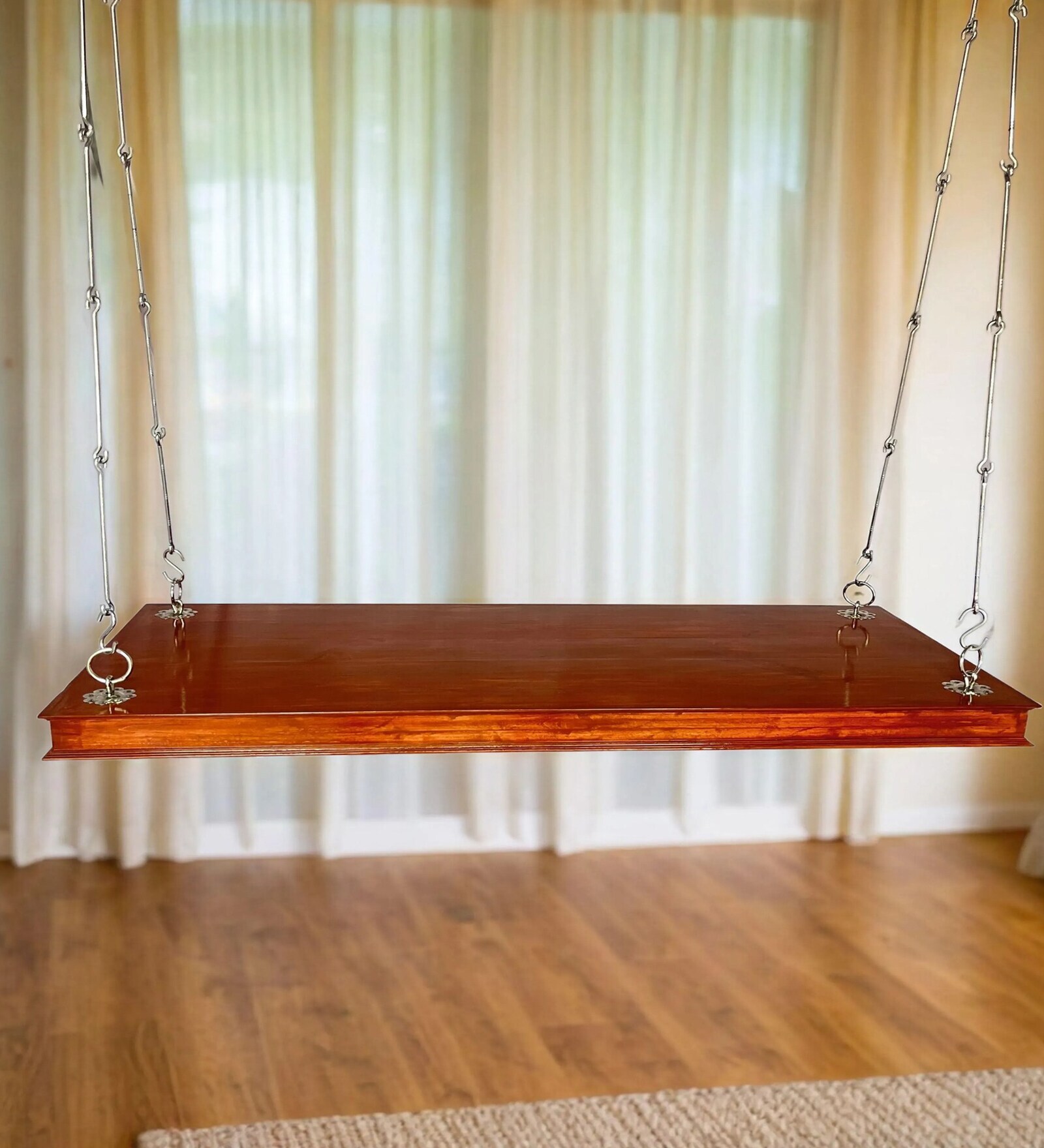 M-12 Solid Wood Swing in Brown Colour