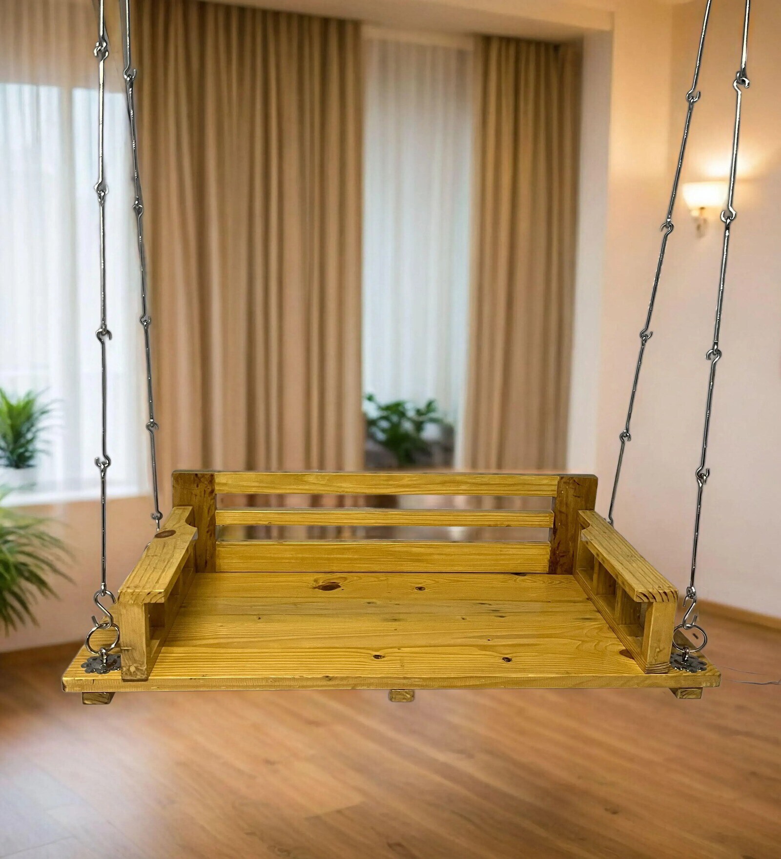 M-2 Solid Wood Swing in Natural Colour