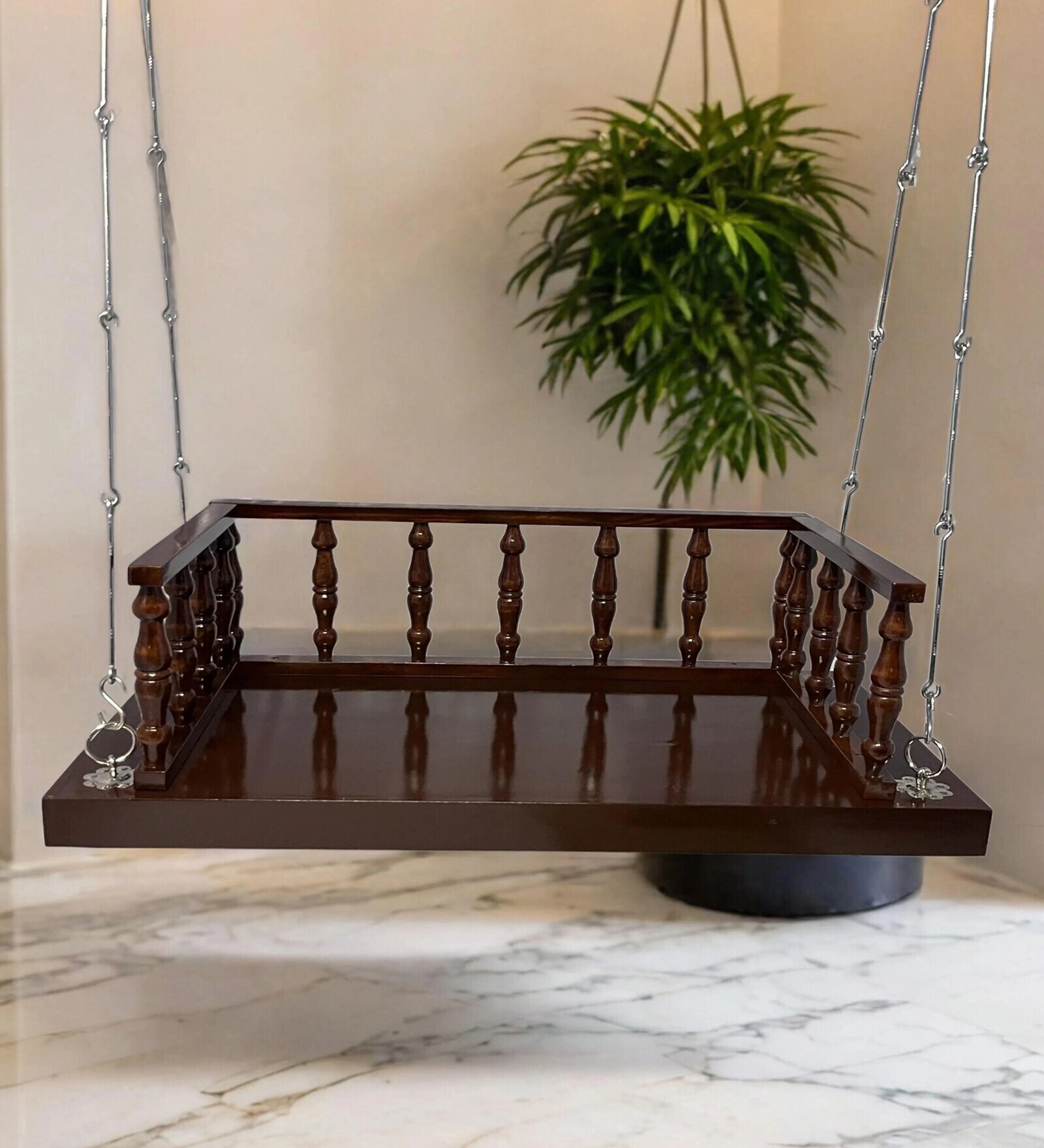 M-3 Solid Wood Swing in Brown Colour