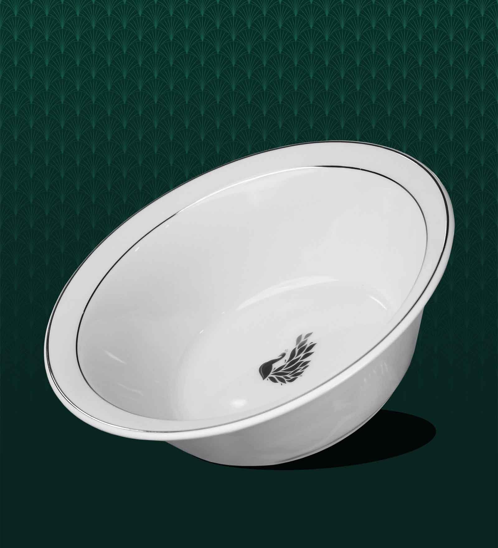 Platinum Rim Salad Bowl