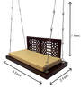 M-23 Jhali Solid Wood Swing in Brown & Silver Colour