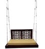M-23 Jhali Solid Wood Swing in Brown & Silver Colour