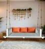 M-25 Bansiya Solid Wood Swing in White Colour