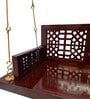 M-28 Boarder Solid Wood Swing in Brown & Gold Colour