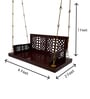 M-28 Boarder Solid Wood Swing in Brown & Gold Colour