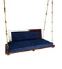 M-32 Handpicked Solid Wood Swing in Brown & Blue Colour