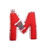 Red Cotton M Alphabet Shaped Pillow