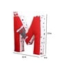 Red Cotton M Alphabet Shaped Pillow