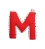 Red Cotton M Alphabet Shaped Pillow