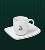 Set of 6 Platinum Rim Espresso Cup and Saucer