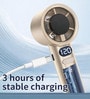 M11 Portable Handheld Fan, 199 Speed Settings, 1200mAh Battery, LED Display