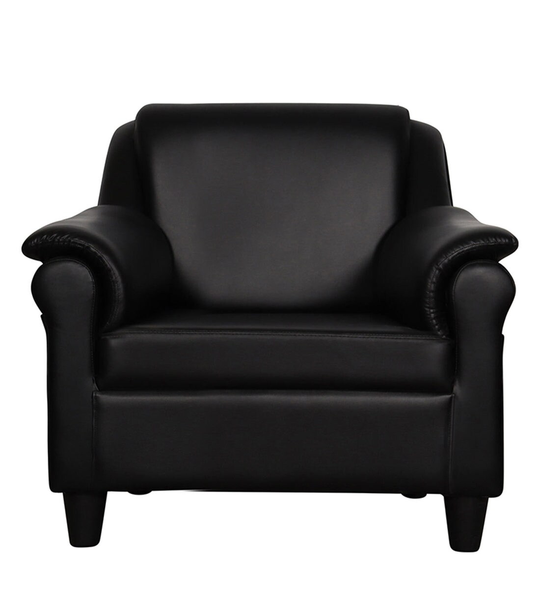 Buy Madison Leatherette 1 Seater Sofa in Black Colour by Trevi