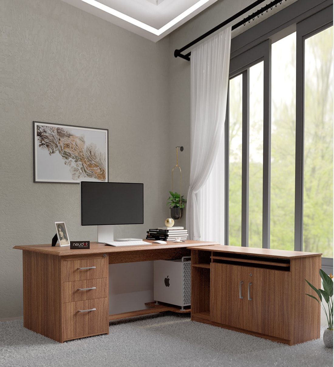 Buy Madison Executive Desk in Leon Teak Finish Online Executive Desks