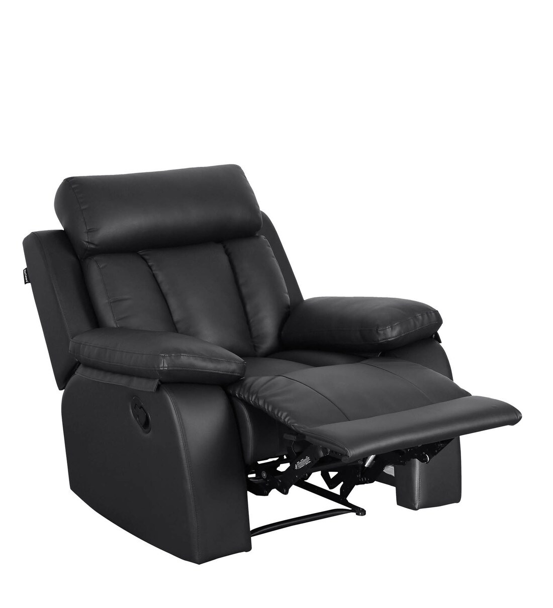 Buy Magna Leatherette Manual 1 Seater Recliner in Black Colour by ...