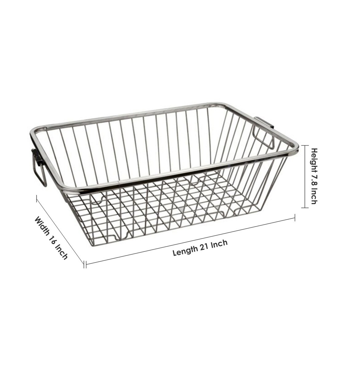 Buy Stainless Steel Kitchen Basket 21 X 16 Inches Online Utensil