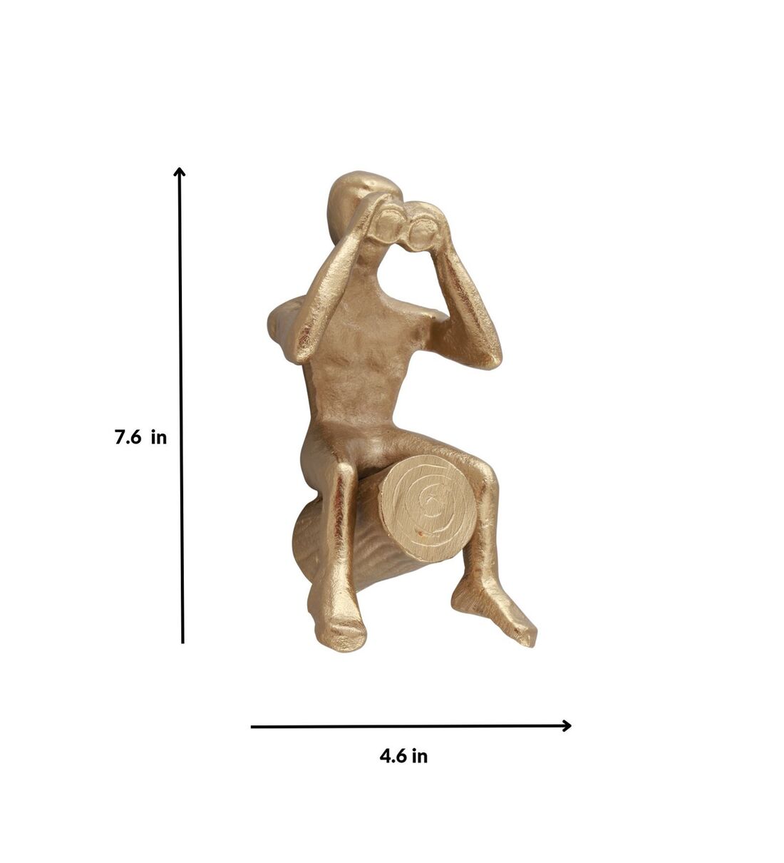 Buy Man on the Log Gold Aluminium Figurine by Citilites Online Human