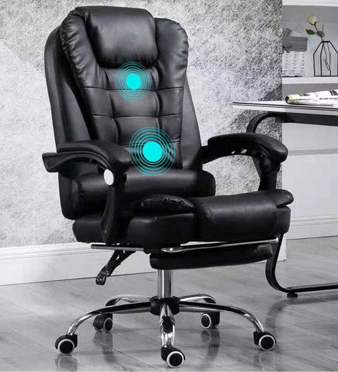 Massage office chair online with footrest