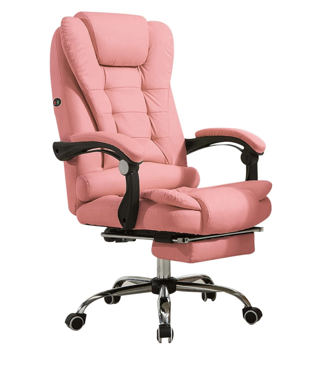 Buy Manager Office Chair with Massager & Footrest in Pink Colour by