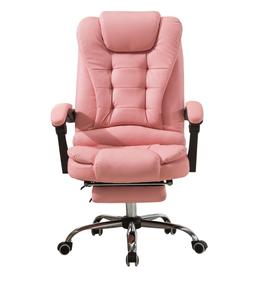 Buy Manager Office Chair with Massager & Footrest in Pink Colour by ...