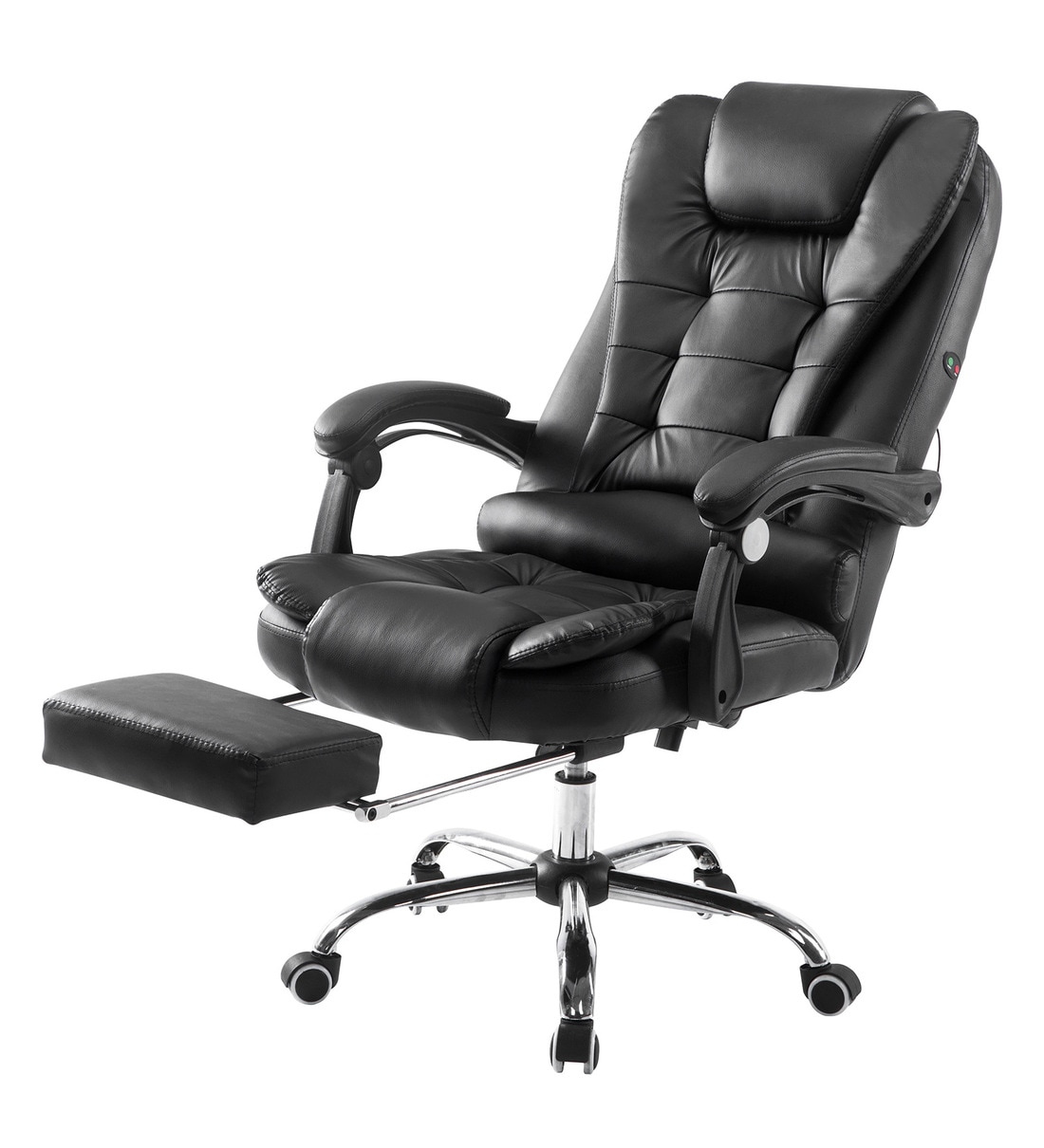 Buy Manager Office Chair with Massager & Footrest in Black Colour by