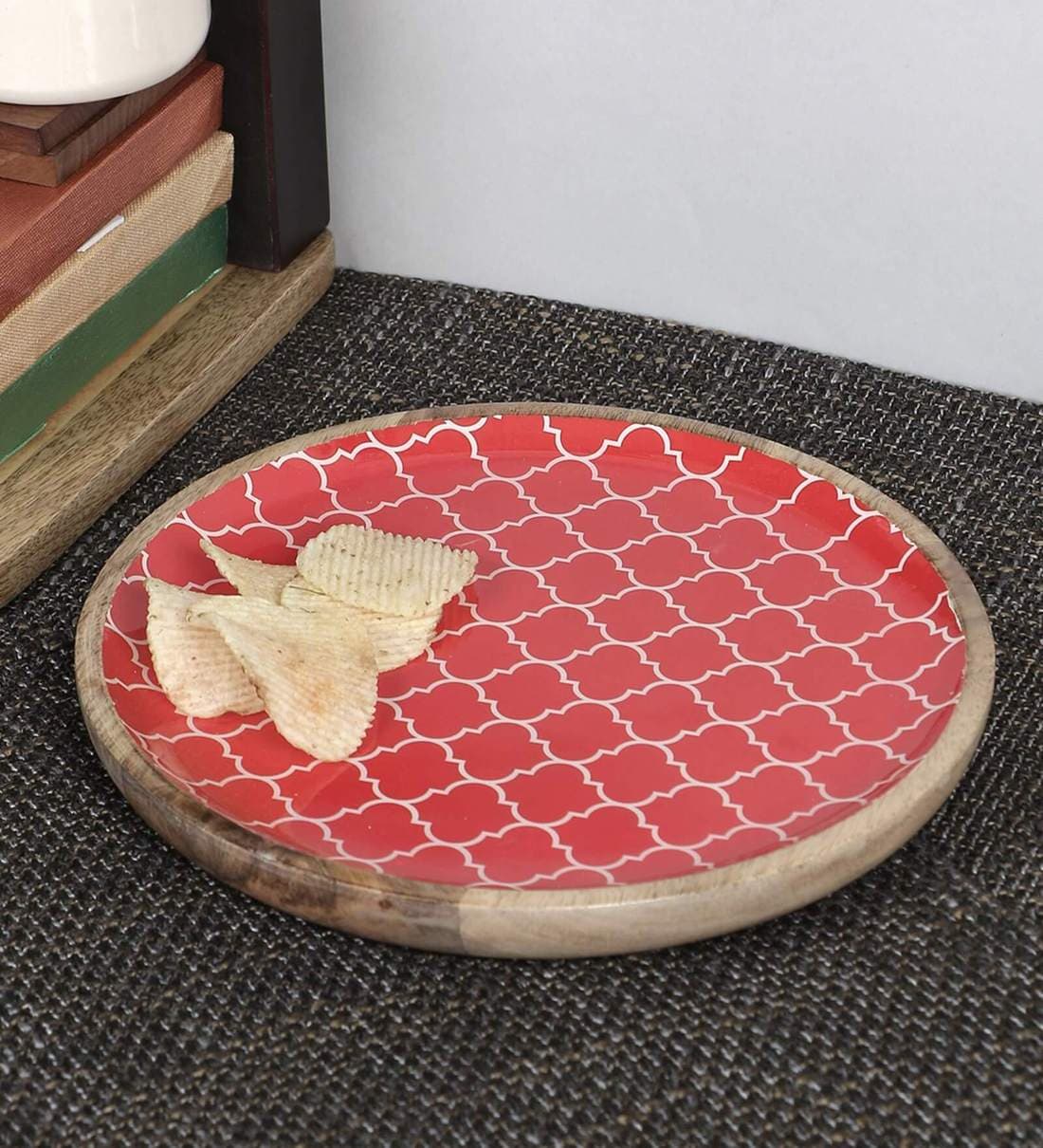 Buy Mango Wooden Round Platter By VarEesha Online - Platters - Platters ...