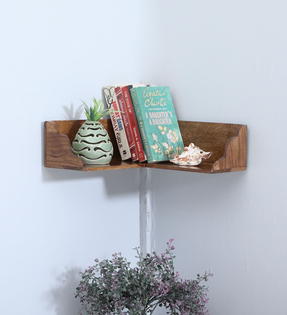 Buy Brown Mango Wood Corner Wall Shelf At Off By Globally Indian