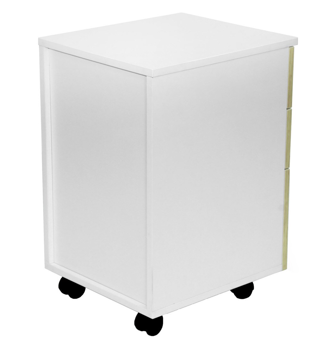 Buy Manila Pedestal Unit with 3 Drawers in Light Acacia & Frosty White