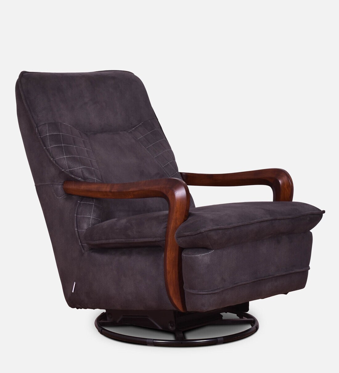 Buy Manila Fabric Rocking Chair in Grey Colour by CasaCraft Online