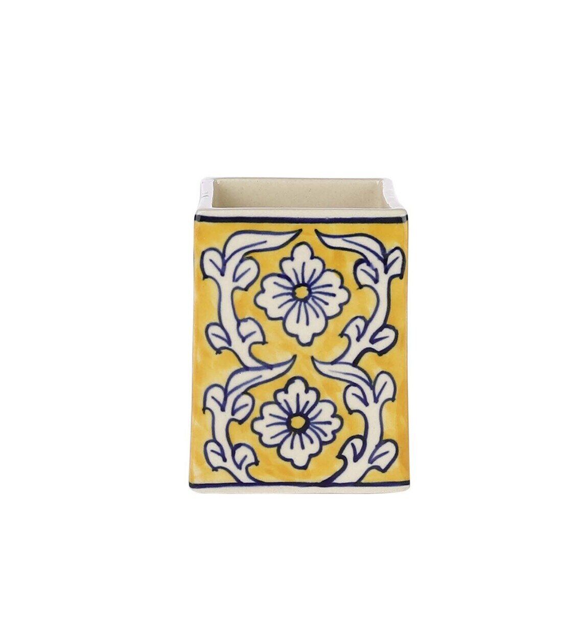 Buy Manohar Yellow & White Ceramic Cutlery Holder by VarEesha Online Cutlery Holders Cutlery