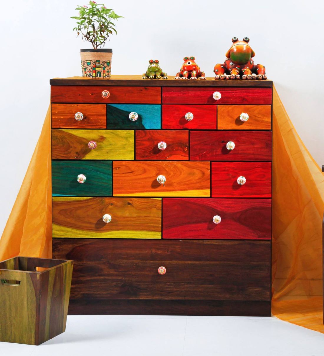 Buy Manomay Chest Of Drawers In Multicolor By Furnicheer Online
