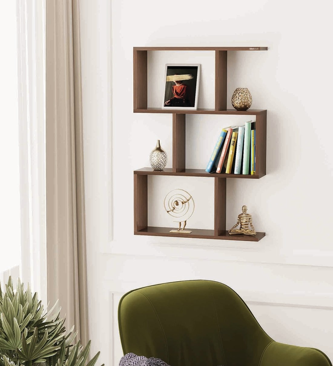 Buy Wenge Maple Wooden Floating Shelf Display Rack at 44% OFF