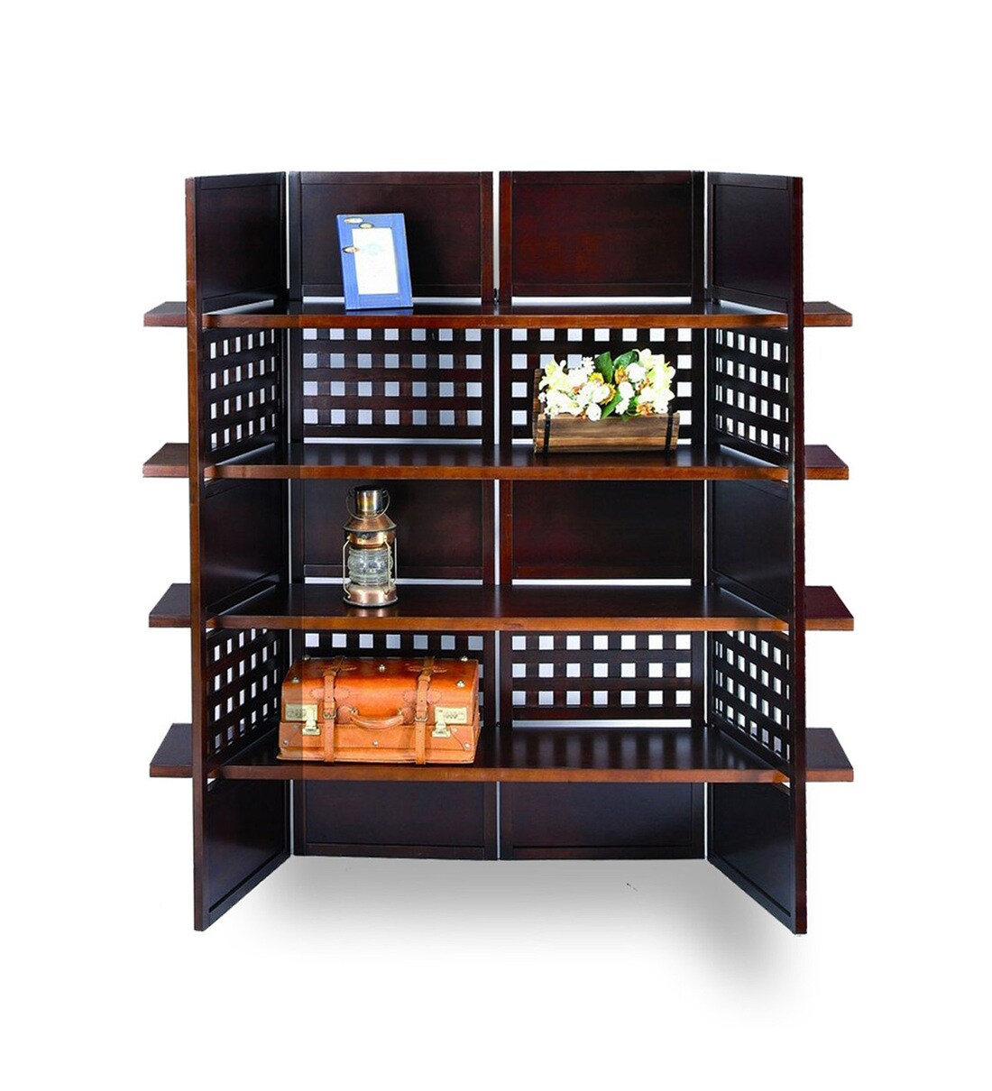 Buy Solid Wood Room Divider in Brown Colour by Wooden Twist Online