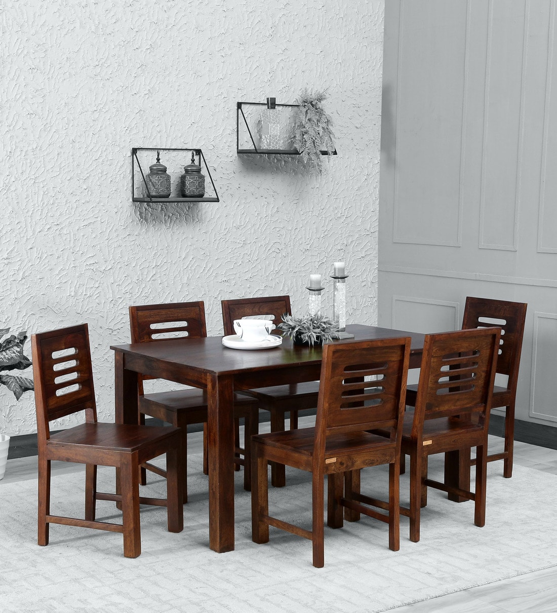 hardwood 6 seater dining set