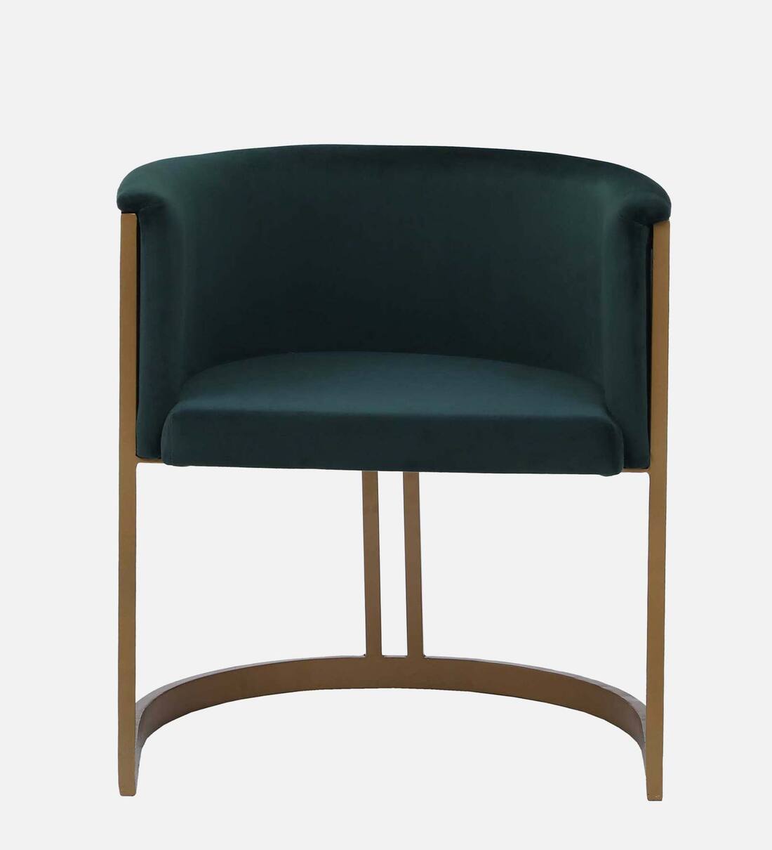 Buy Horta Velvet Barrel Chair in Dark Green Colour Online Barrel