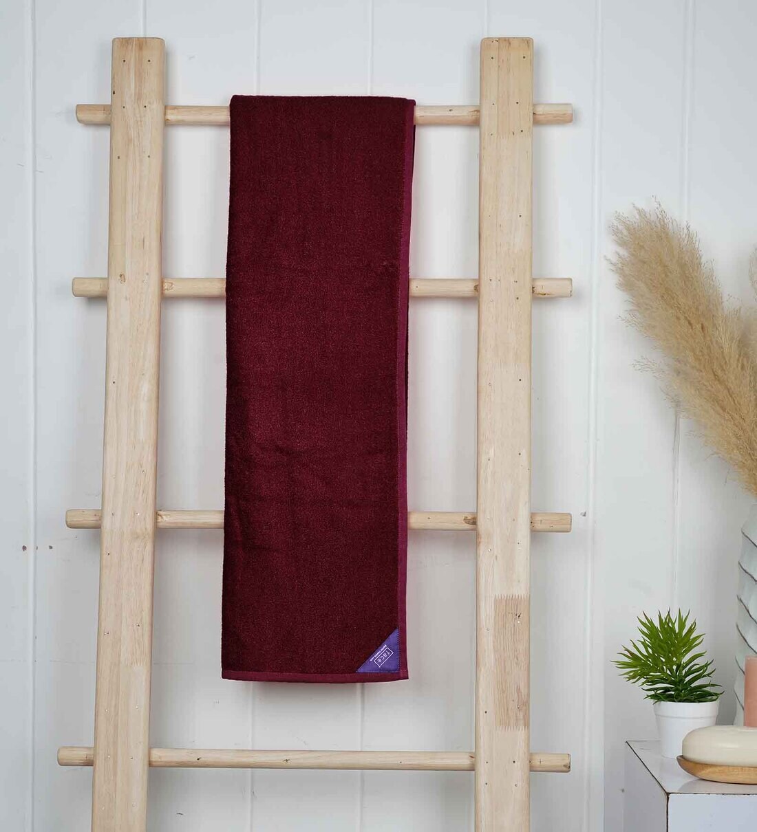 Buy Maroon Bamboo and Cotton Terry Solid 550 GSM Bath Towel by DOCTOR
